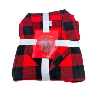 Wondershop Men's Size Large 2-Piece Family Sleep Set Red Buffalo Check New